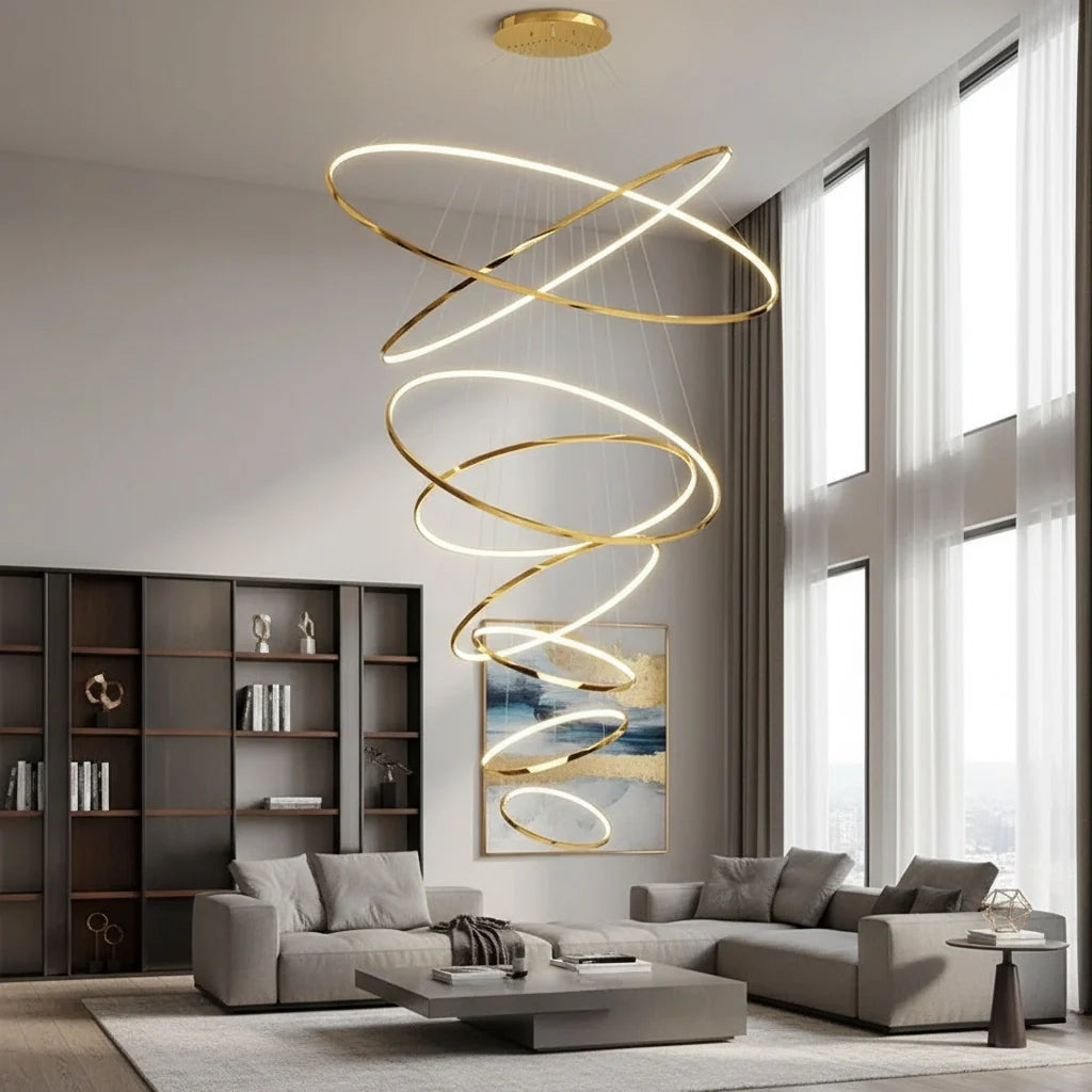 Suspension en aluminium – Style moderne géométrique dimmable