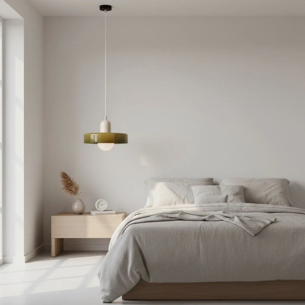 Hand-Blown Glass Pendant Light – Nordic Retro Modern Design