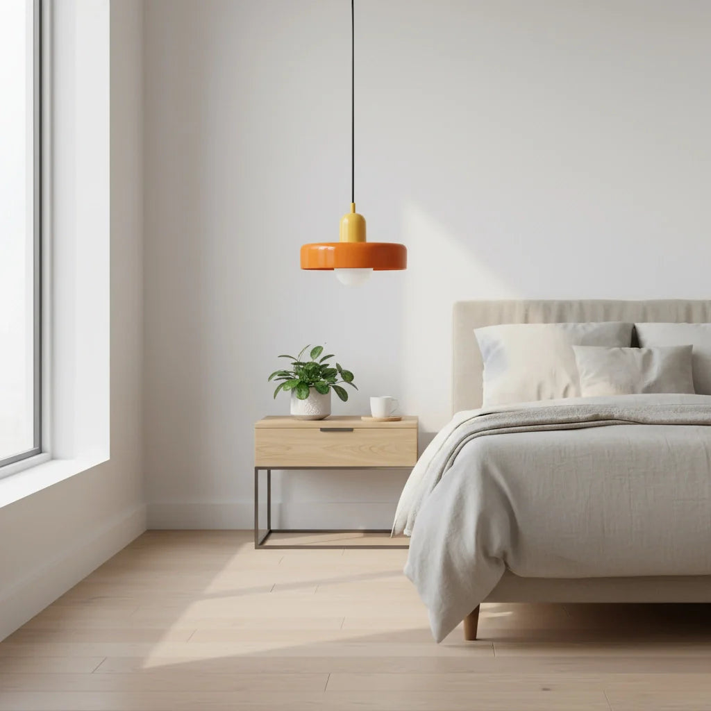 Hand-Blown Glass Pendant Light – Nordic Retro Modern Design