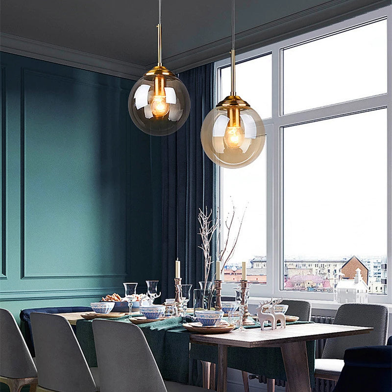 Suspension Moderne en Verre et Métal – Design Nordique Luxe