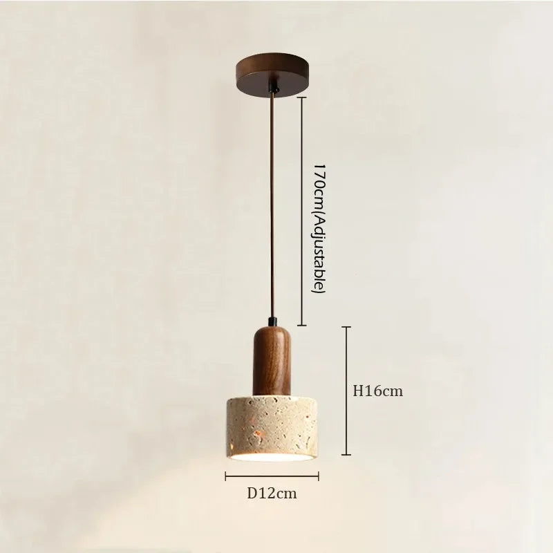 Travertine Stone Wabi-Sabi Pendant Light