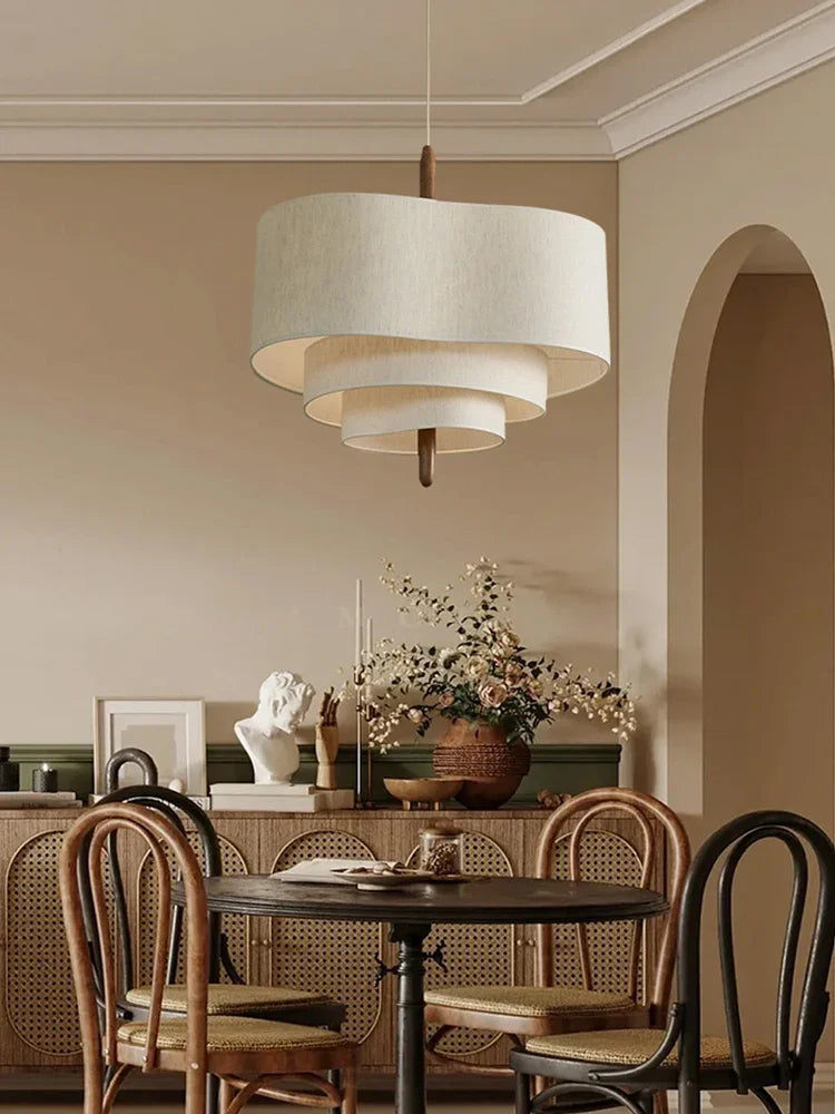 Japanese Wabi-Sabi Fabric Pendant Light – Zen & Medieval Style