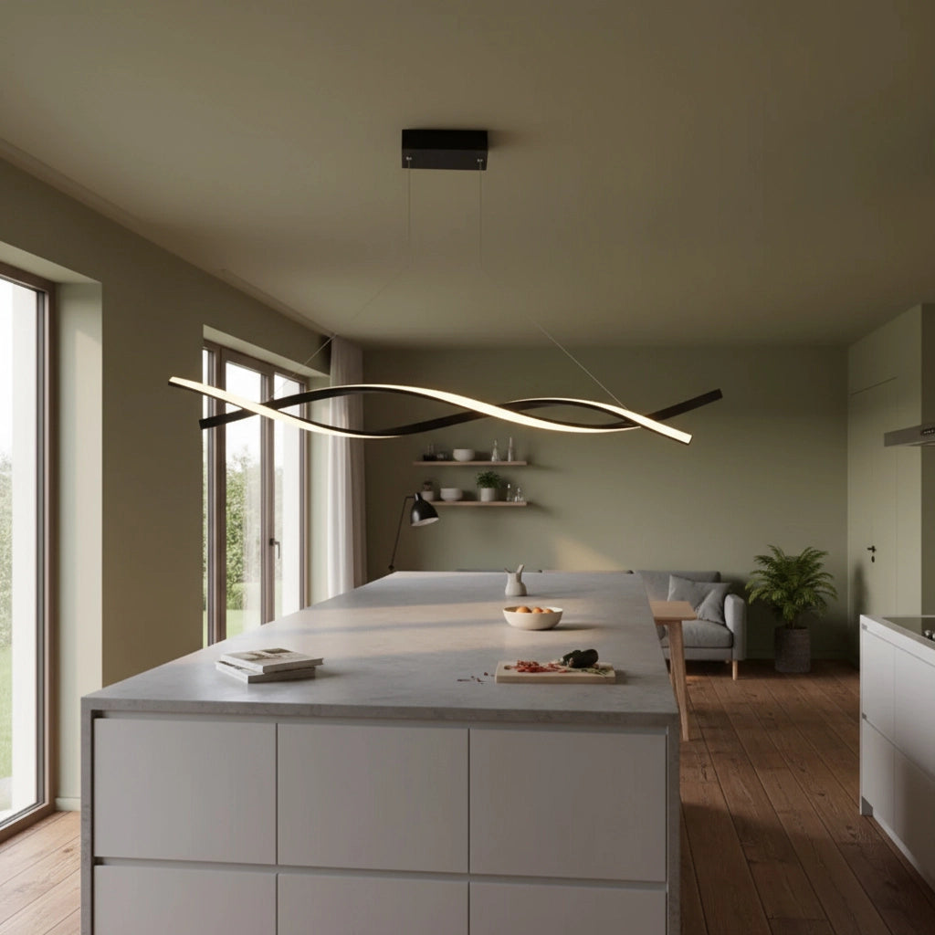 Suspension moderne en aluminium et verre – style contemporain sculptural