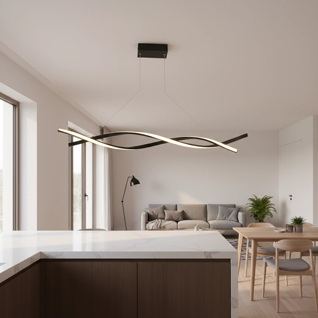 Suspension moderne en aluminium et verre – style contemporain sculptural