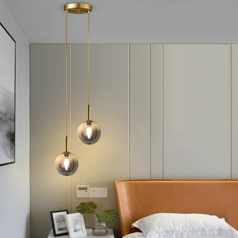 Single Globe Glass Pendant Light – Modern Nordic Style