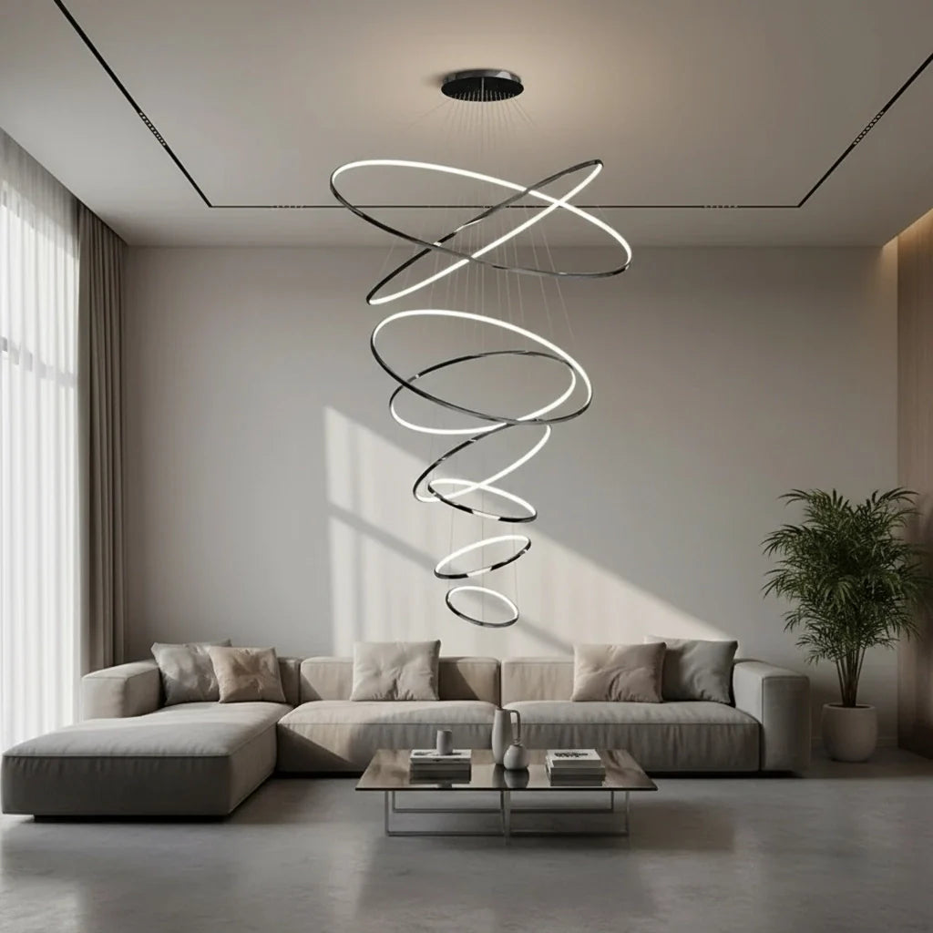 Suspension en aluminium – Style moderne géométrique dimmable