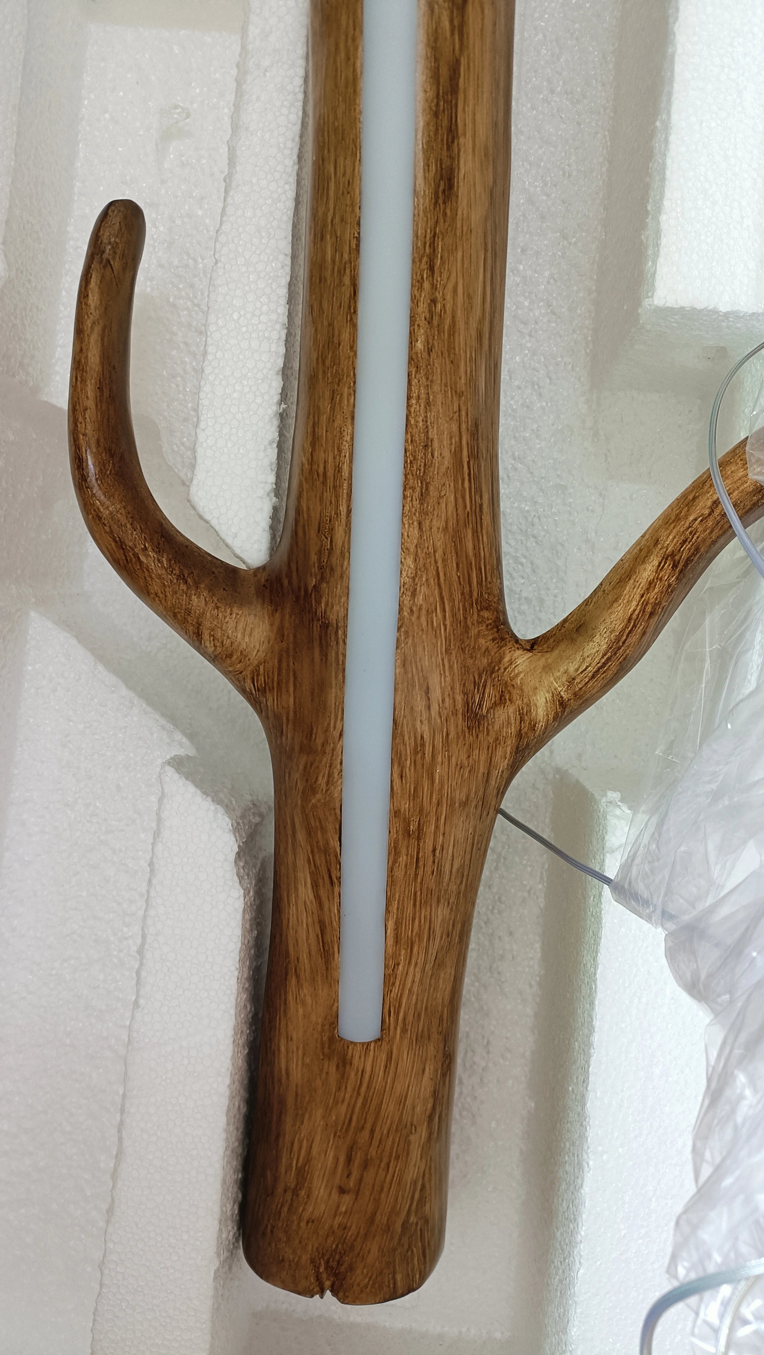 Wood-Effect Resin Pendant Light – Natural Japanese Style