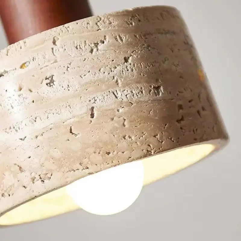 Travertine Stone Wabi-Sabi Pendant Light
