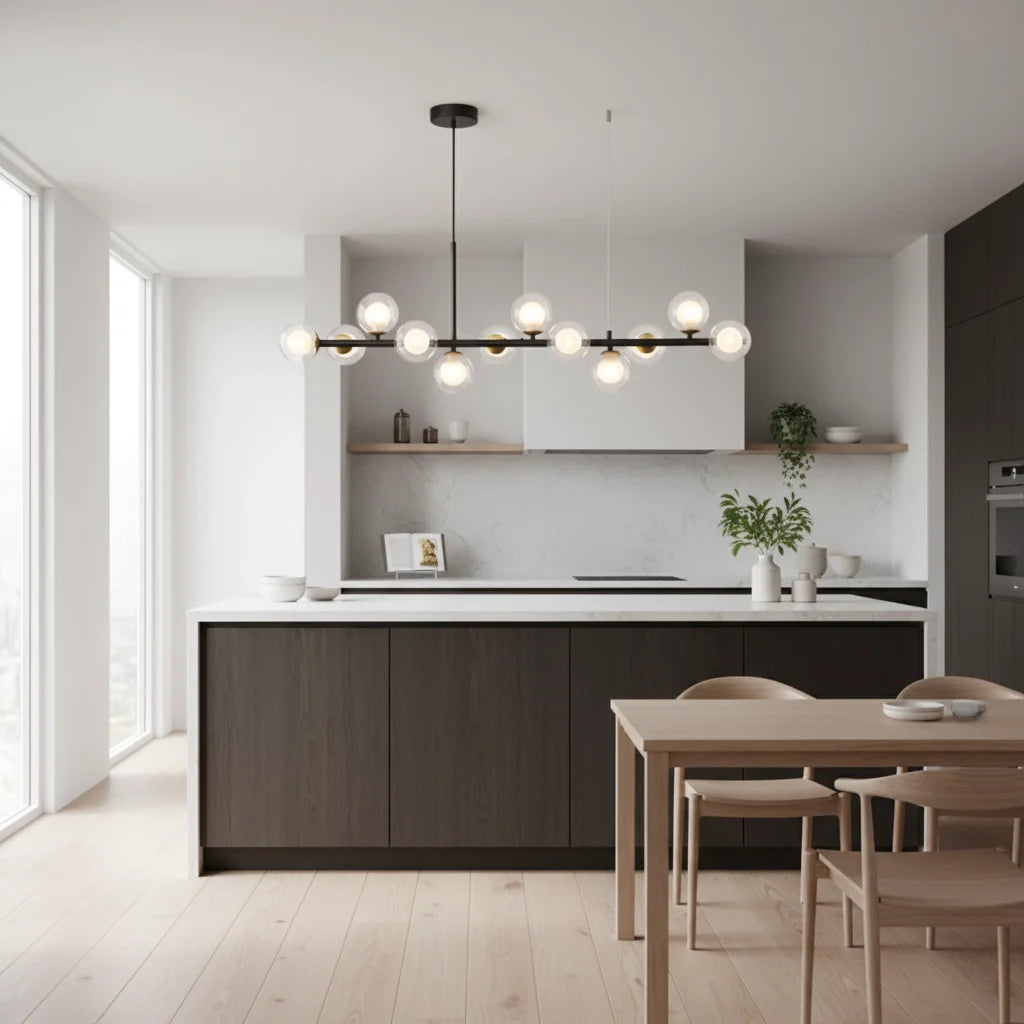 Nordic Globe Pendant Light – Modern Metal & Glass Style