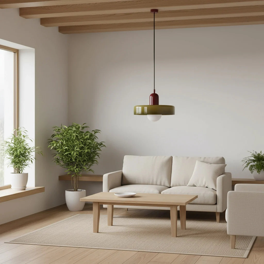 Hand-Blown Glass Pendant Light – Nordic Retro Modern Design
