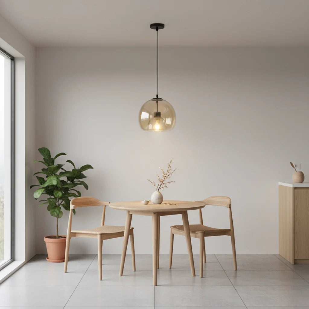 Hand-Blown Glass Pendant Light – Modern Art Deco Style