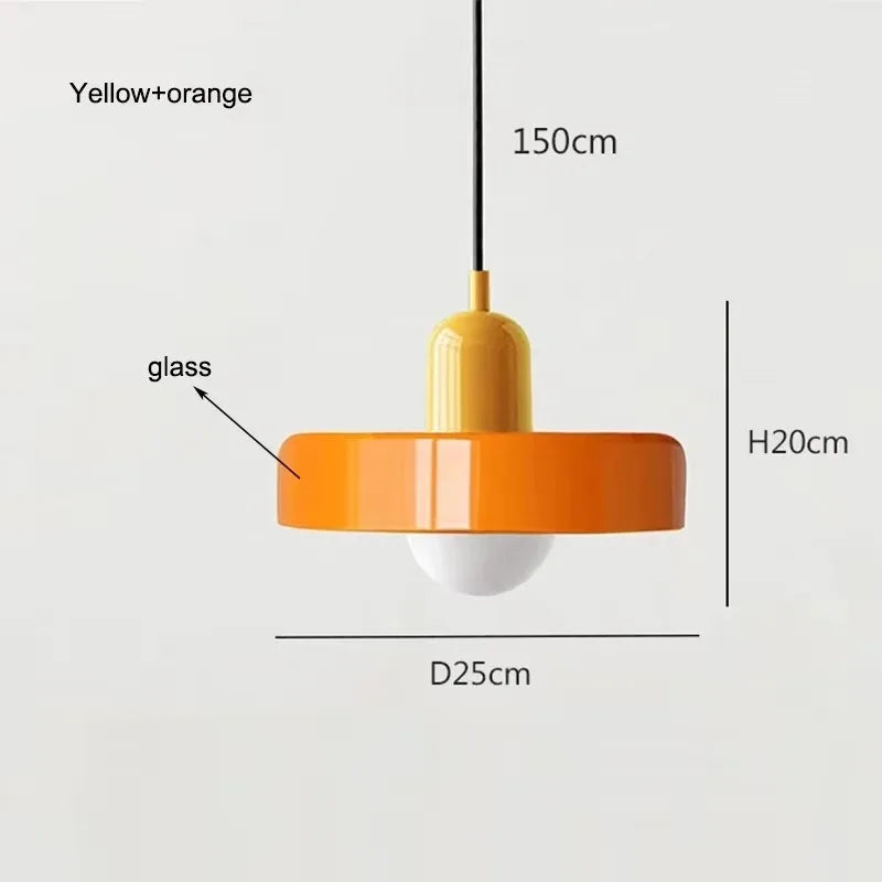 Hand-Blown Glass Pendant Light – Nordic Retro Modern Design