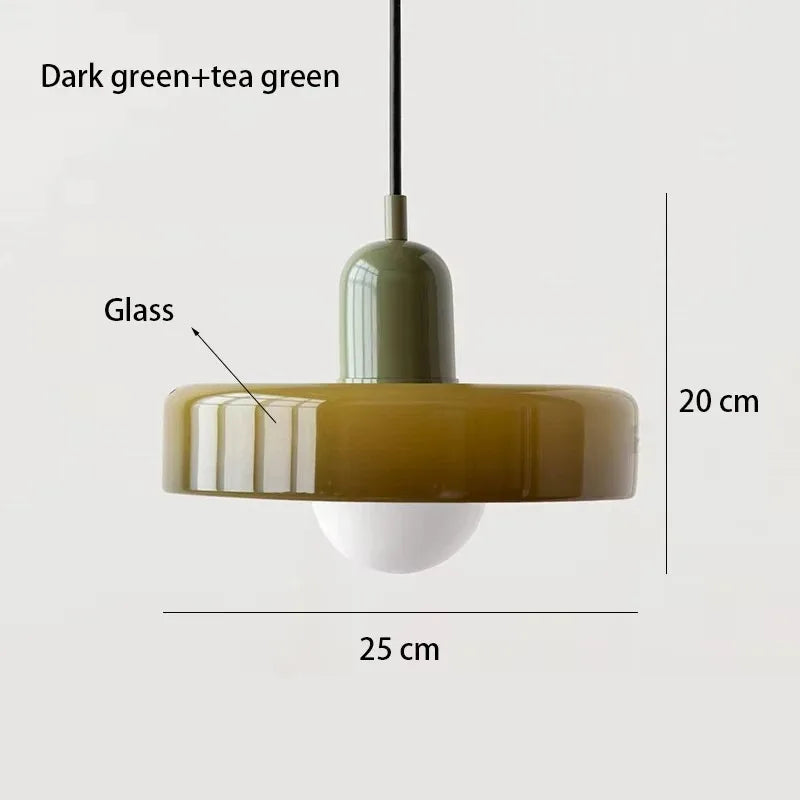 Hand-Blown Glass Pendant Light – Nordic Retro Modern Design