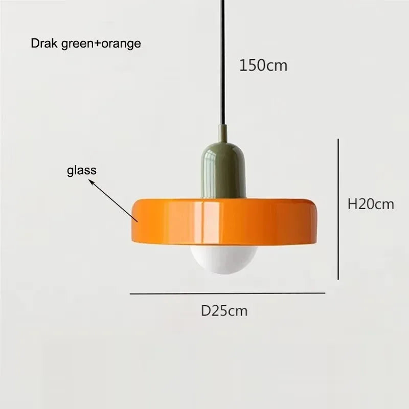 Hand-Blown Glass Pendant Light – Nordic Retro Modern Design