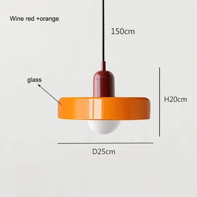 Hand-Blown Glass Pendant Light – Nordic Retro Modern Design