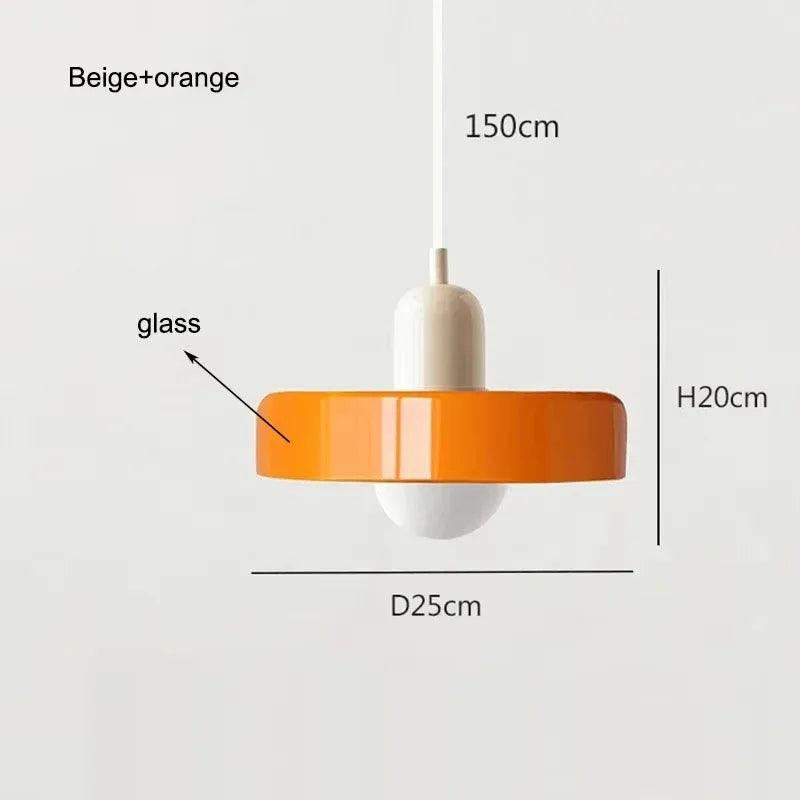Hand-Blown Glass Pendant Light – Nordic Retro Modern Design