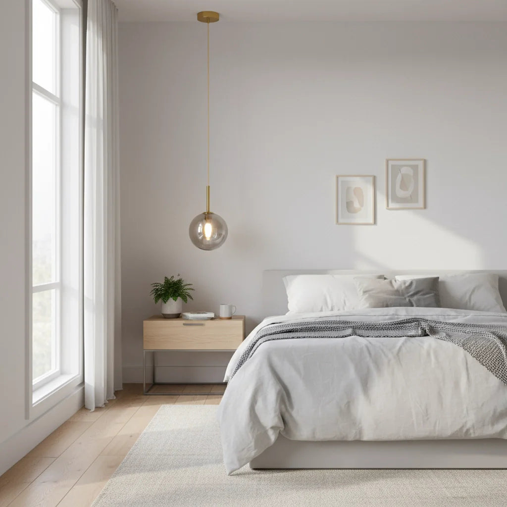 Single Globe Glass Pendant Light – Modern Nordic Style