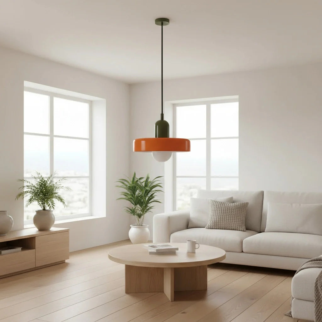 Hand-Blown Glass Pendant Light – Nordic Retro Modern Design