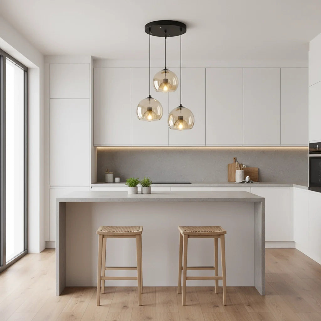 Hand-Blown Glass Pendant Light – Modern Art Deco Style